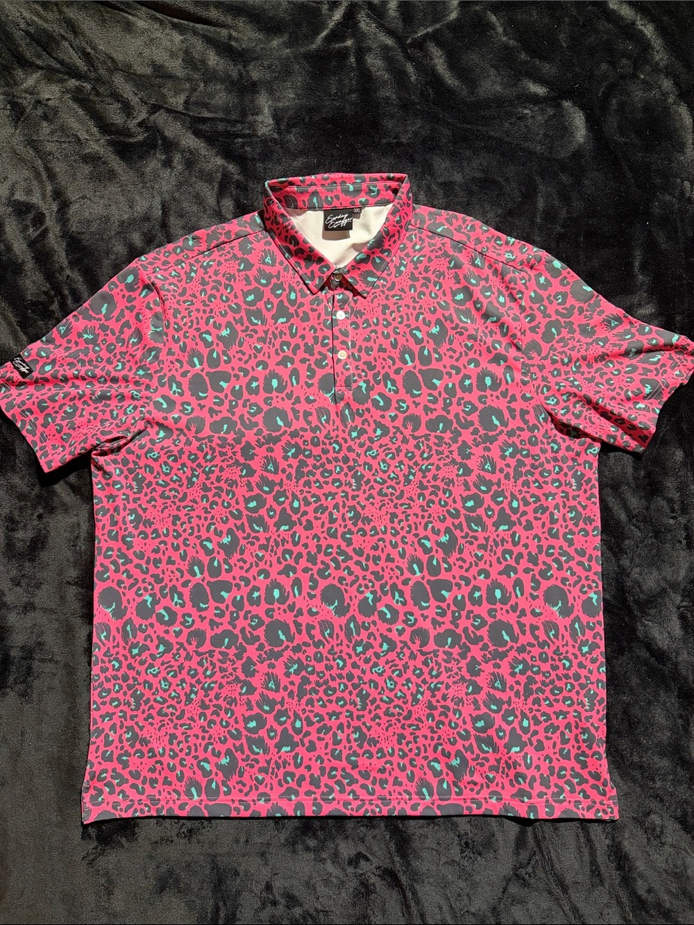 Sunday swagger Polo - Pink Teal Leopard Print